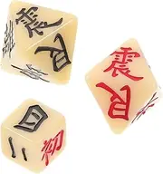 UPKOCH 3pcs Jing Divination Dice Multi Sided Divinatory Symbol Dices for Fortune Telling for Table Games Chinese Year Celebrations and Altar Decorations