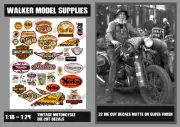 1:18 - 1:24 scale Pre-cut Vintage motorcycle Garage sign decals. Set 1