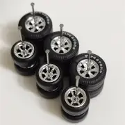 1/64 CUSTOM WHEELS RUBBER WHEELS 6 SPOKE TIRES 3 SETS 1/64 SIZE 10/13 GASSER