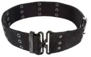 Black Cotton Webbing GI Belt Pistol 44"x 2" Army Style Cadets School Camp Hiking
