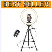 14'' LED Ring Light with 50'' Tripod for Makeup & Live Streaming Excellence