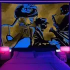 Jazz Music Vintage Wall Art Poster Blacklight Tapestry UV Reactive Wall Hanging