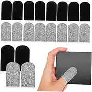 WATIIFUFU 40 Pcs Game Finger Cots Black Gray 20 Pairs Oil-Proof Anti-Slip Thumb Sleeve Game Finger Protector Finger Sleeve Screen Touch Finger Cover Finger Protectors for Gaming