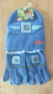 NWT Vintage 2008 Nickelodeon Go Diego Go! Blue Hat & Glove Set Age 3+