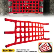 Red Mesh Cargo Net Roof Top Net Hammock Storage For Jeep Wrangler YJ TJ JK JL