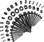 [Marsrut] 50PCS Ear Stretching Kit, Lightweight Tapers, Tunnels & Plugs for Starter Expanders, Acrylic Silicone Body Piercing Jewelry Earring Gauges Gauging Set for Men, Women (Size: 14G-0000G, Black&White