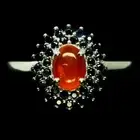 SHOLA Echt Natürlicher Feuer Opal Ring Gr.17,7 Sterlingsilber R293