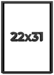 22x31 Shadow Box Frame Black | 1 inches Deep Real Wood Contemporary Shadowbox Di