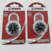 2- Brinks Padlock Standard Security 3 Dial Combination Lock #162-49002== NEW -