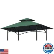 OIPUNSHLE Grill Gazebo Replacement Canopy Top, 5'x8' Double Tiered Replacemen
