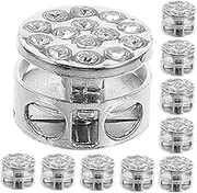 TOKIDNY 12Pcs Durable Metal Spring Cord Locks with Double Holes Secure Fasteners for Drawstrings Shoelaces Jackets Pants and Sportswear Versatile Bungee Locking System Silver