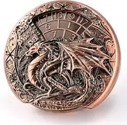 7-in-1 DND Dice Unique Rotating D&D Dice, Rotating Metal Dice Set, D4 D6 D8 D10 D12 D20 D% Dragon and Dungeon Dice Set, MTG RPG Role Playing Game Cthulhu Dice (Red Bronze)