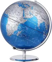 Wipeable Globe, World Globe with Stainless Steel Non-slip Base, Seven Continents and Four Oceans Earth Globe