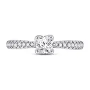 14k White Gold Round Diamond Solitaire Bridal Engagement Ring 3/4 Cttw (Certified)