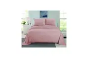 CASHMERE TOUCH FLANNEL SHEET SET SINGLE - KING DUSTY PINK
