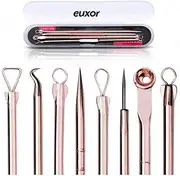 Euxor, Blackhead Remover Pimple Comedone Extractor Tool Best Acne Removal Kit - Treatment for Blemish, Whitehead Popping, Zit Removing for Risk Free Nose Face Skin with Case (Rose, 4 Piece Set)