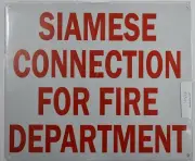 Siamese Connection for FIRE Department Sign (White, 10x12)-REF24-1027