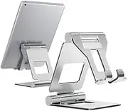 Tablet Stand Adjustable Foldable Tablet Holder for iPad 7.9 9.7 Aluminium Alloy Desktop Stand for iPad Mini/iPad Air,Gray
