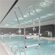 Swimming Pool Ladder,304 Stainless Steel Step Handrail,3 Step Pool Pedal Ladder,Load-Bearing 220ibs,Pool Steps for In-Ground Swimming Pools(2 Step)