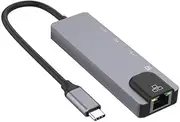 Zhubobo Multi-Function Type-c Hub USB-C to 4K HDMI USB3.0 LAN Ethernet Docking Station