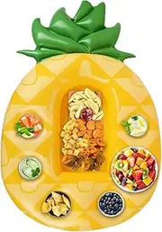 Floating Drink Holder for Pool Colourful Pineapple Shape Floating PVC Drink Holder Coaster Mat Multifunctional Stable Pool Tray Cup Holder with 7 Grids for Party Fun