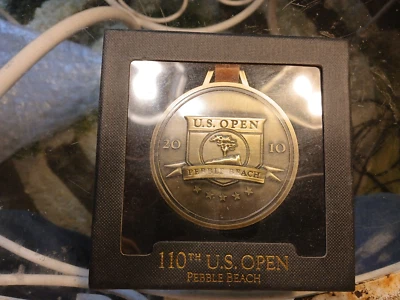 110th US Open Pebble Beach Bag Tag (2010, Golf, Original Box with Leather Strap)