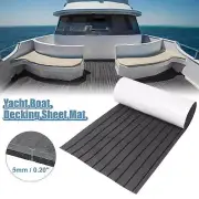 95"x24" EVA Decking Sheet Mat for Boat Deck Pad RV Car Carpet Dark Gray Black
