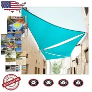 22' Turquoise Triangle Sun Shade Sail - Heavy Duty UV Block Canopy, Custom Fit