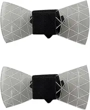 Binxind 2X LED Acrylic Bow Tie Change 7 Lighting Colors Men Bow Tie Flashing LED Bow Tie Light Up Party Luminous Bow Tie A
