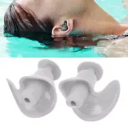 (Greyish White)Silicone Waterproof DustProof Spiral Earplug For Children MU