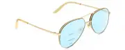 Gucci GG0356S Unisex Aviator Multi-Focus Blue Light Glasses in Gold Yellow 59 mm
