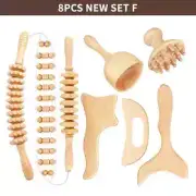 Wood Massage Roller Massager Tool Full Body Pain Relief Anti Cellulite Fascial