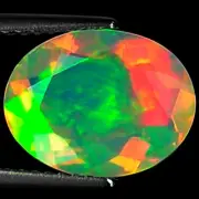 2.47 Ct Natural Ethiopian Faceted Opal Gemstone Multi Color Oval Faceted Cut