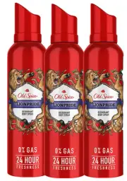 3x Old Spice Lionpride No Gas Deodorant Body Spray Perfume for Men, 140 ml