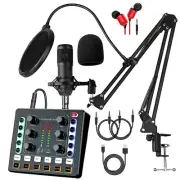 Podcast Equipment Bundle BM-800 Recording Studio Package with Voice Changer L...