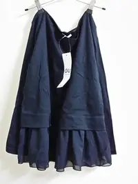 在飛比找Yahoo!奇摩拍賣優惠-小美M.H-全新UNIQLO副牌GU黑色棉質X雪紡拼接七分袖