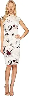 [Calvin Klein] Women's Print High Neck Dresss with Arc Hardware