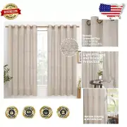 Elegant Light Filtering Linen Curtains 60W x 63L - Rustic Design for All Seasons