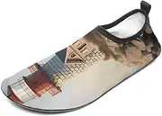 [BTCOWZRV] Water Shoes for Women Men 3D Seaside Lighthouse Water Sports Shoes Slip-on Breathable Lightweight Athletic Aqua Sock