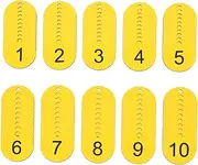 JEWEDECO 100pcs Plastic Key Tags with Holes Number Labels for Efficient Sorting Gyms Hotels Schools and Offices Easy to Clean and Maintain Numbered Discs