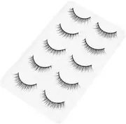 5 Pairs False Eyelashes Natural Look Faux Eye Lashes Criss-cross Wispy Cross Lashes Short Thick Fake Eyelashes For Women