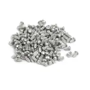 500pcs M2.5 x 5mm Knurled Shank Round Head Aluminum Solid Rivet Silver Tone