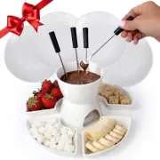 Fondue Pot Set – Family Friendly & Interactive Fondue Set w/Tea Light Heat