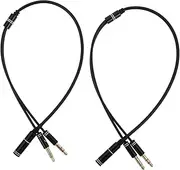 OSALADI 4 Pcs Audio Line Microphone for Laptop Computer Microphones Splitter Computer Adapter Headphone Mic y Adapter Cable Headset Jack Adapter Cord Aluminum Alloy 2 in 1 Earphone