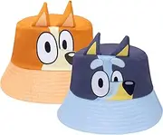 [Bluey] Reversible Bucket Hat for Kids – Officially Licensed Summer Sun Hat for Boys & Girls Ages 2-5 – Breathable Twill Fabric
