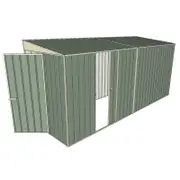 Build-a-Shed 1.5 x 4.5 x 2.0m Tunnel Shed Tunnel Hinged Door +1 Sliding Side Door - Green