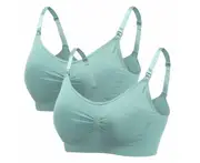 Lactation with women's lactation bra no underwire traceless front open buckle gathered lactation underwear 2-piece set