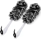 Qewro 2Pack Back Scrubber for Shower, Dual-Sided Loofah on a Stick as Shower...