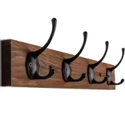 Coat Hooks for Wall Coat Rack Wall Mounted Hat Rack and Hat Hooks with 4 Hooks
