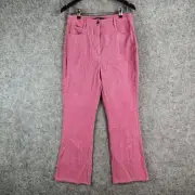 Sportsgirl Pants Womens 12 Pink Corduroy Bootcut High Rise Zip Fly NEW 10215